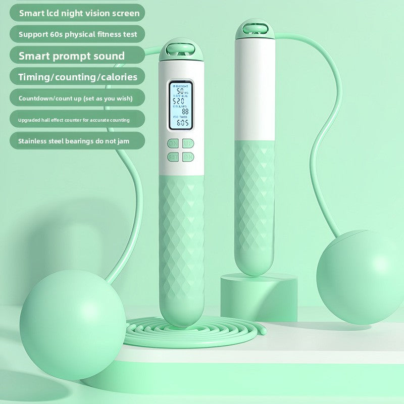 Intelligent Counting Jump Rope with Digital Timer & Cordless Mode