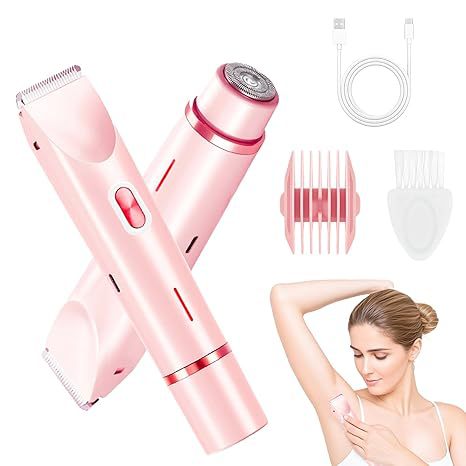 Dual Head Rechargeable Hair Removal Device for Smooth, Painless Grooming
