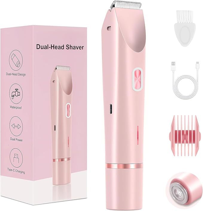 Dual Head Rechargeable Hair Removal Device for Smooth, Painless Grooming