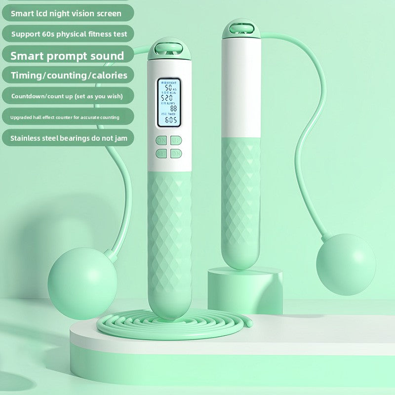 Intelligent Counting Jump Rope with Digital Timer & Cordless Mode