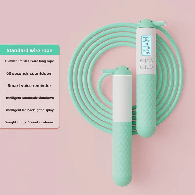 Intelligent Counting Jump Rope with Digital Timer & Cordless Mode