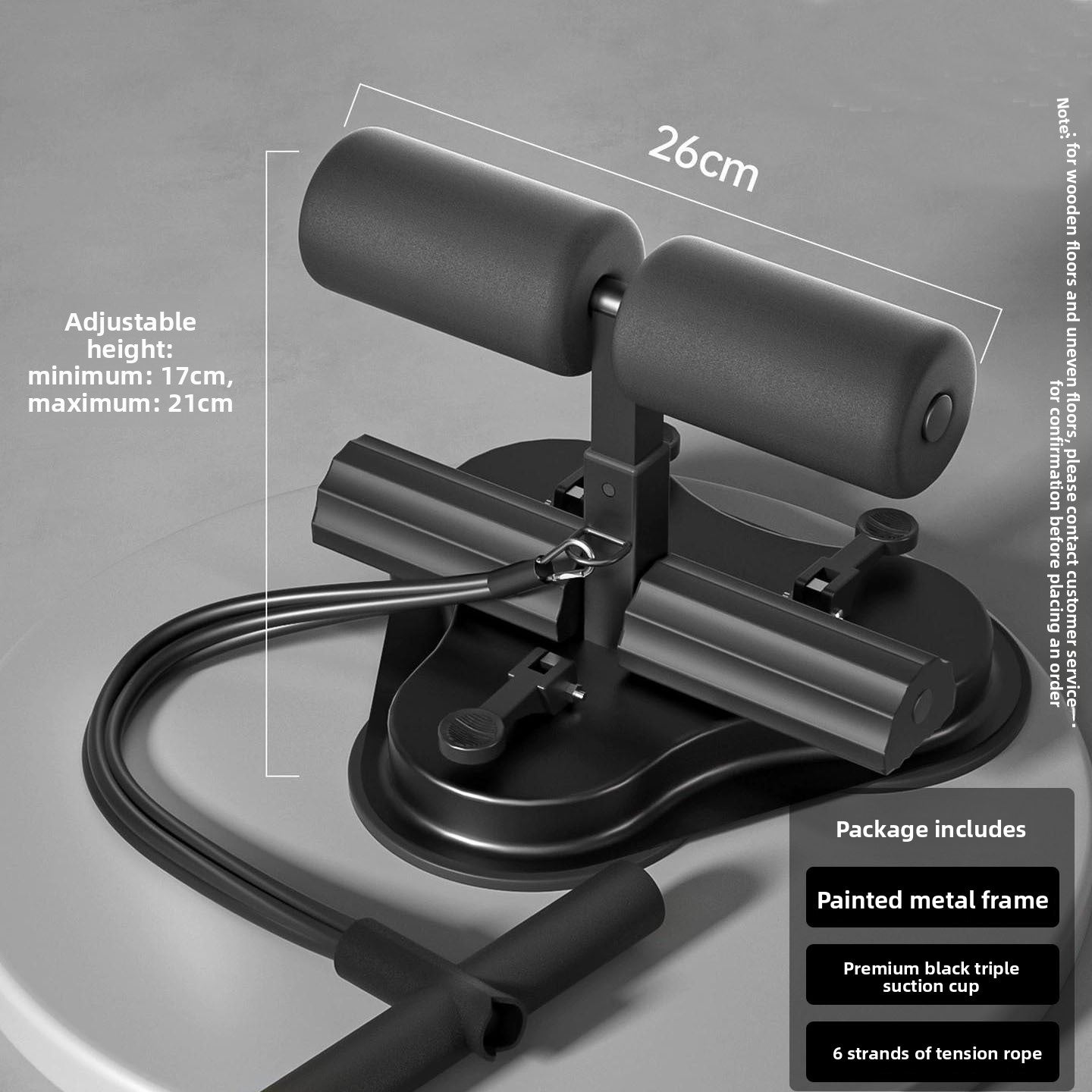 Multi-Functional Sit-Up Trainer with Suction Base & Resistance Bands