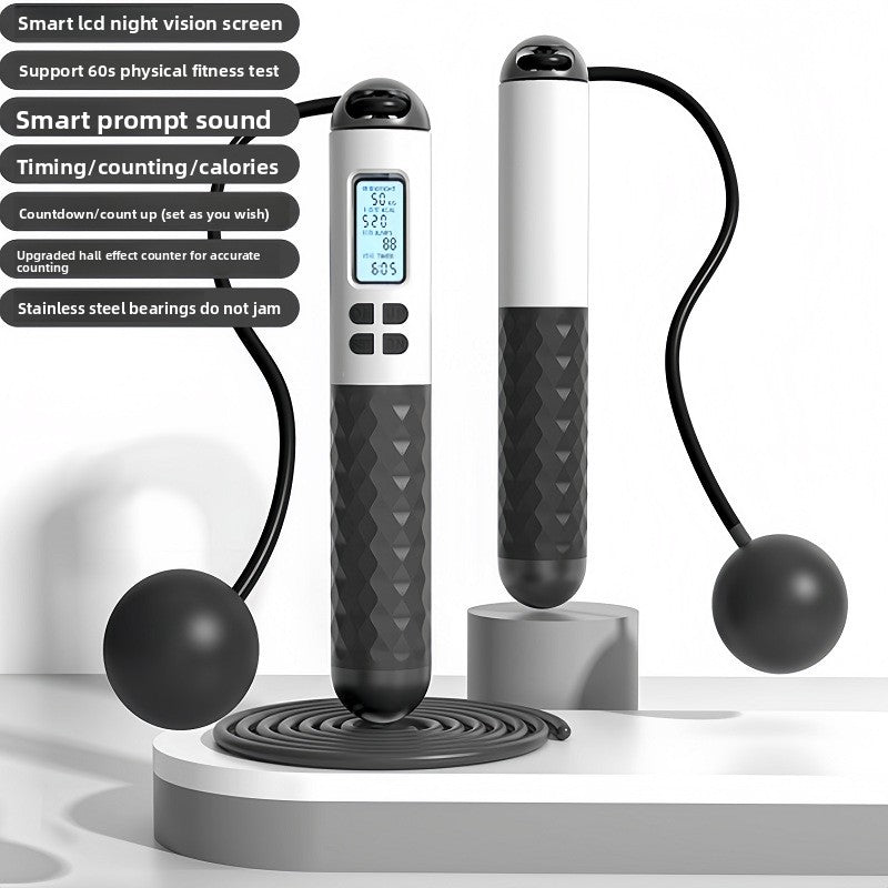 Intelligent Counting Jump Rope with Digital Timer & Cordless Mode