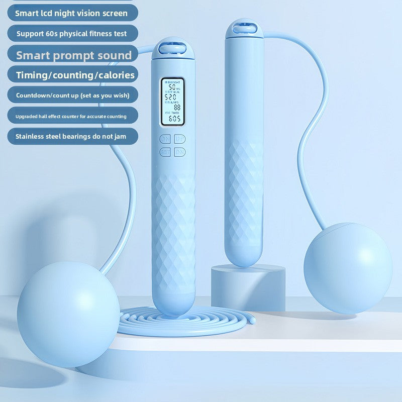 Intelligent Counting Jump Rope with Digital Timer & Cordless Mode