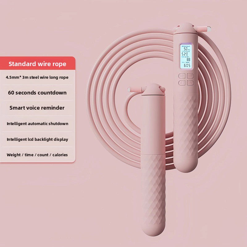 Intelligent Counting Jump Rope with Digital Timer & Cordless Mode