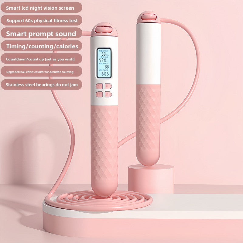 Intelligent Counting Jump Rope with Digital Timer & Cordless Mode