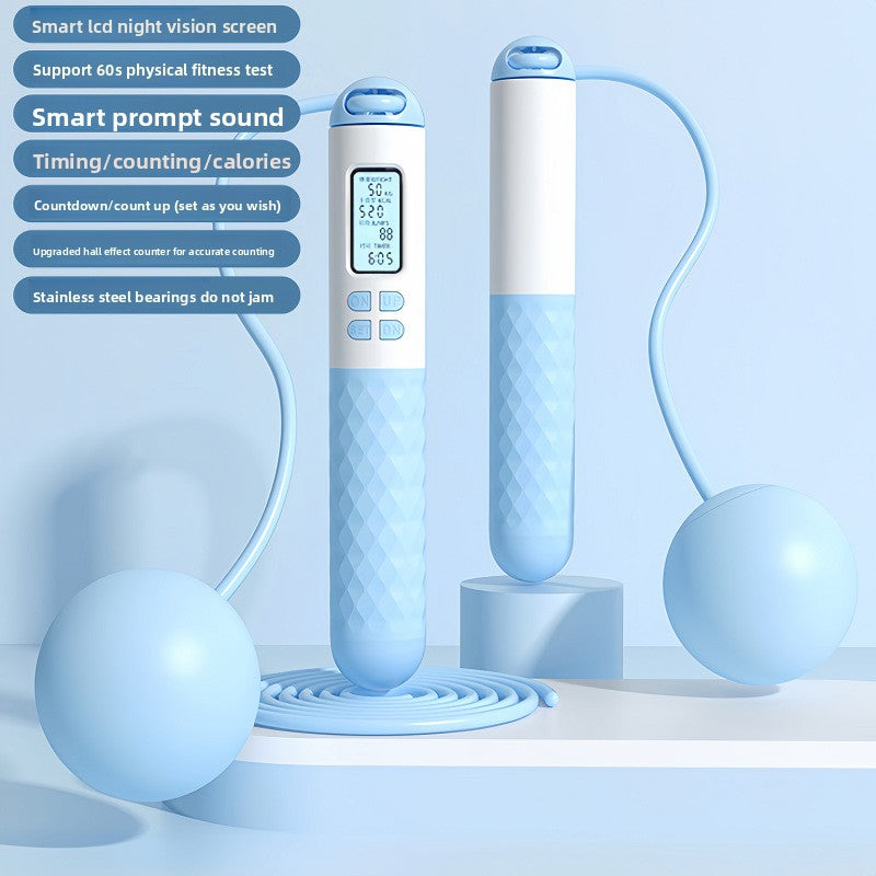 Intelligent Counting Jump Rope with Digital Timer & Cordless Mode