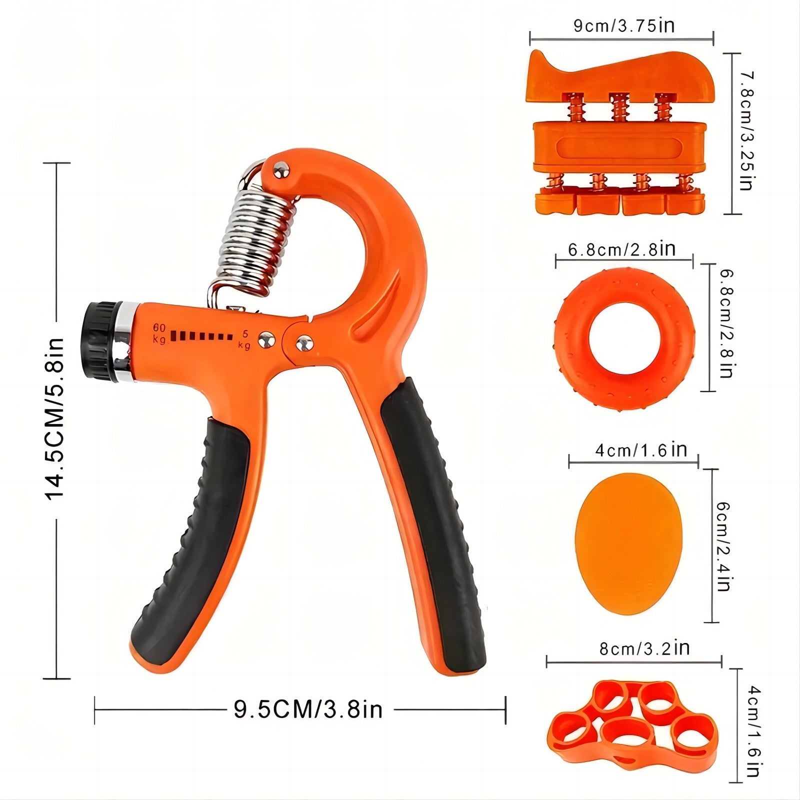 Hand Grip Strengthener Set for Strength, Therapy & Rehabilitation
