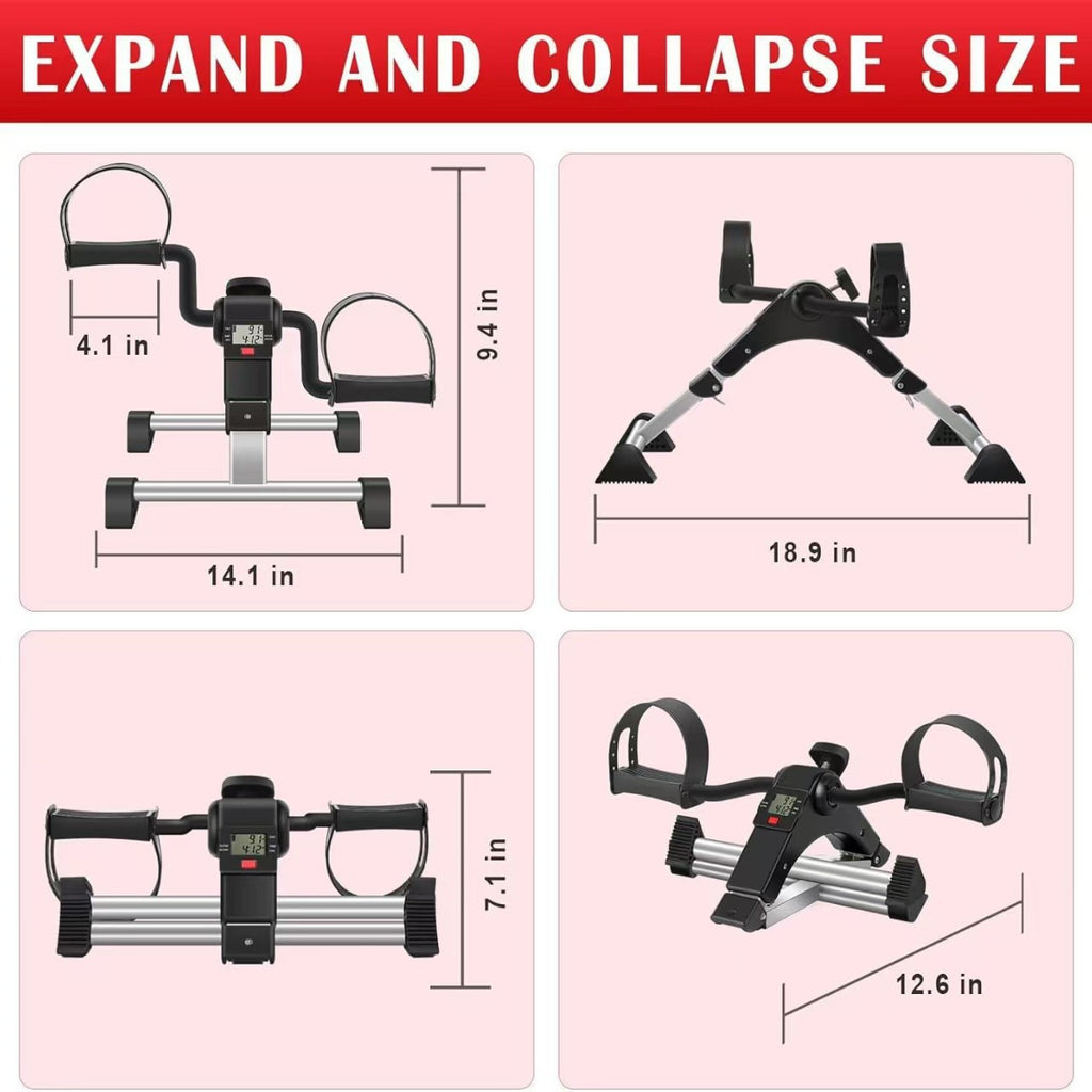 Foldable Mini Exercise Bike Pedal Trainer with LCD Display