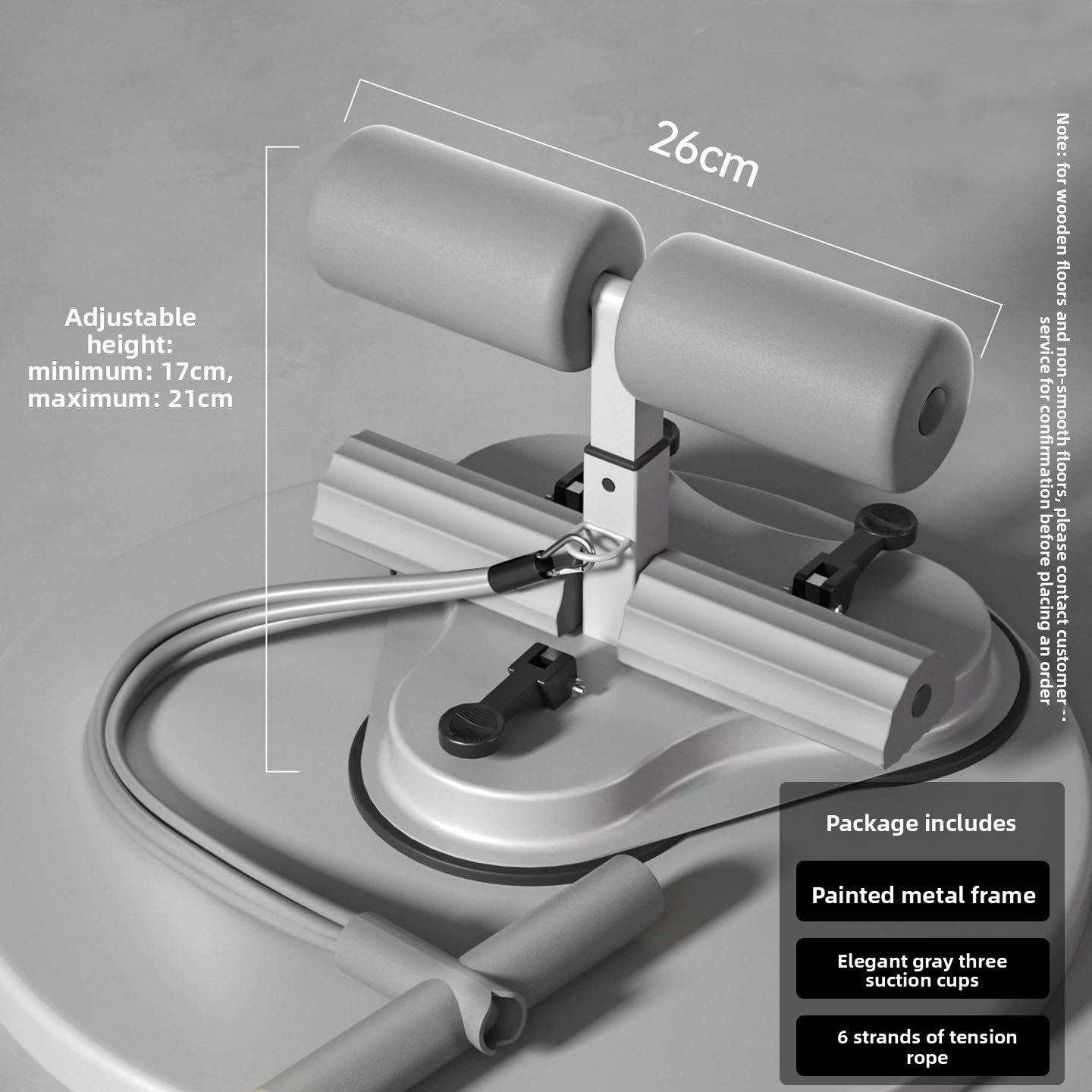 Multi-Functional Sit-Up Trainer with Suction Base & Resistance Bands