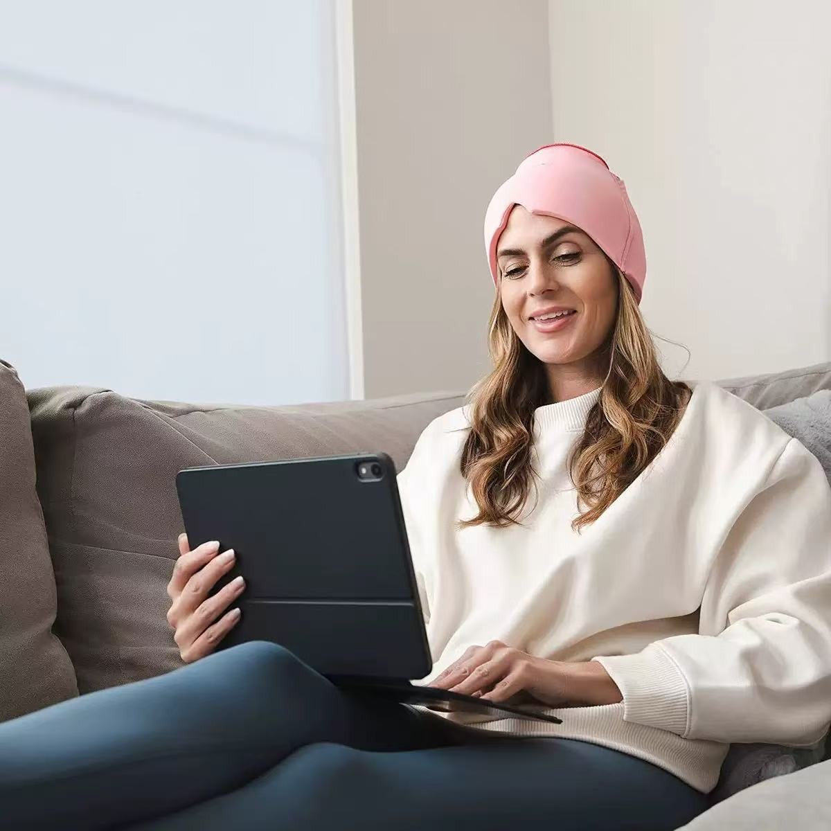 Adjustable Hot & Cold Gel Therapy Head Wrap for Migraine Relief
