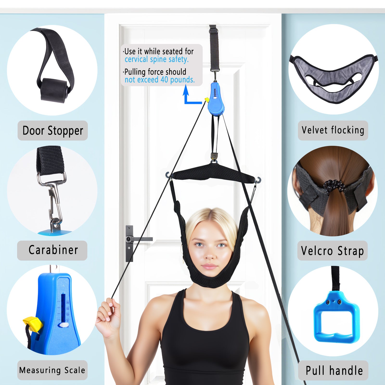 Adjustable Cervical Neck Traction Device for Pain Relief & Spinal Support