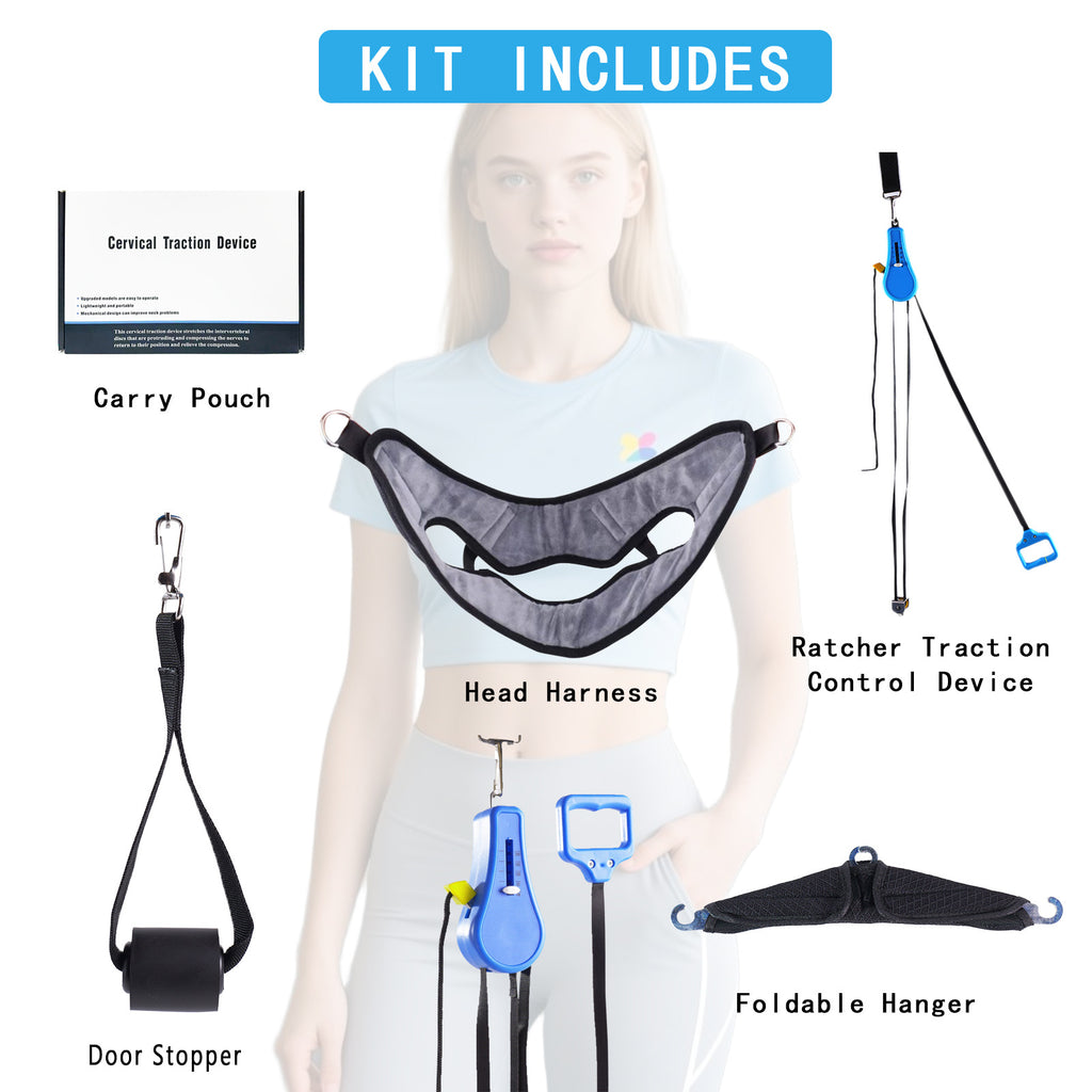Adjustable Cervical Neck Traction Device for Pain Relief & Spinal Support