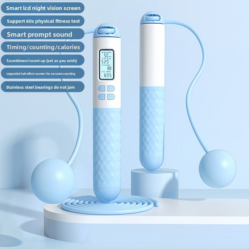 Intelligent Counting Jump Rope with Digital Timer & Cordless Mode