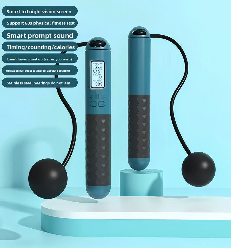 Intelligent Counting Jump Rope with Digital Timer & Cordless Mode