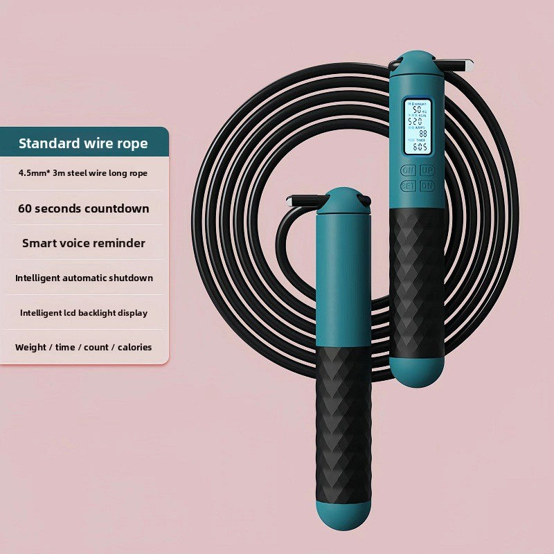 Intelligent Counting Jump Rope with Digital Timer & Cordless Mode