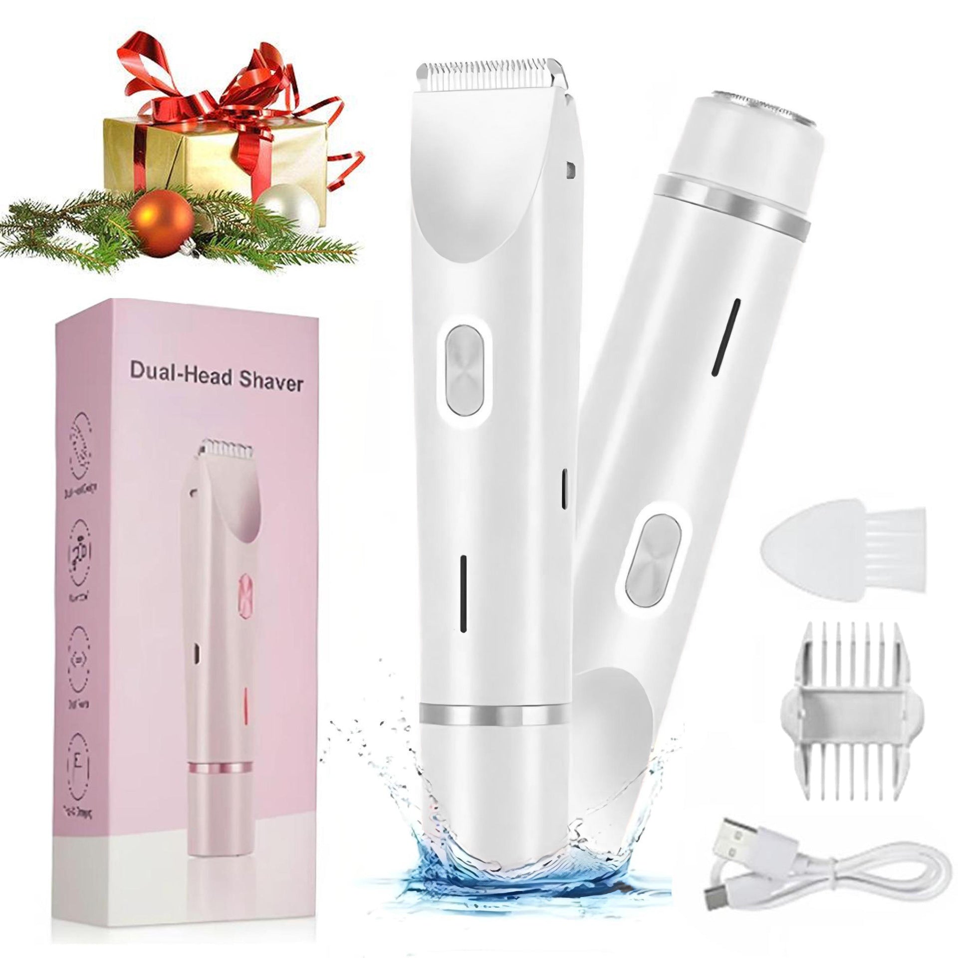 Dual Head Rechargeable Hair Removal Device for Smooth, Painless Grooming
