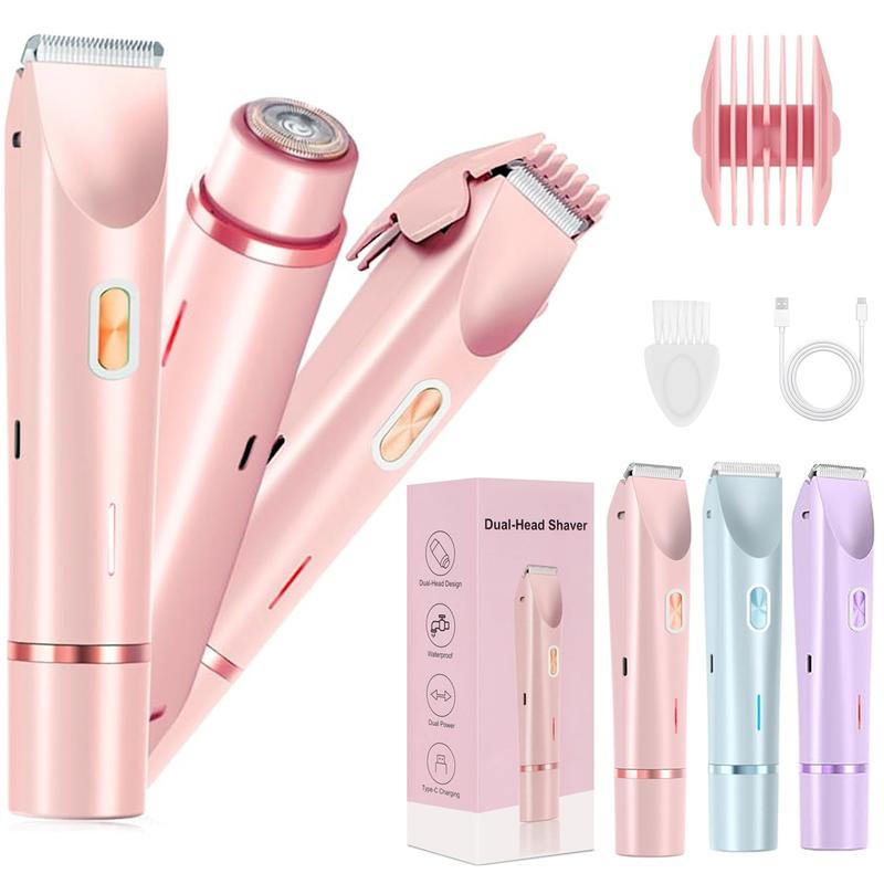 Dual Head Rechargeable Hair Removal Device for Smooth, Painless Grooming