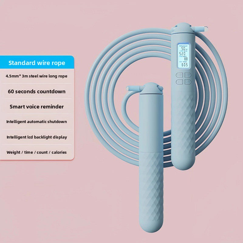 Intelligent Counting Jump Rope with Digital Timer & Cordless Mode