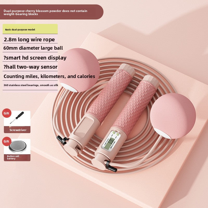 2-in-1 Cordless Jump Rope with Digital Counter & Weighted Handles