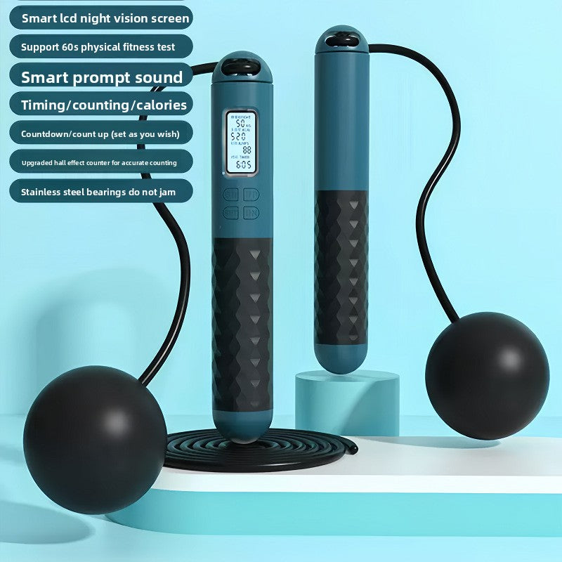 Intelligent Counting Jump Rope with Digital Timer & Cordless Mode