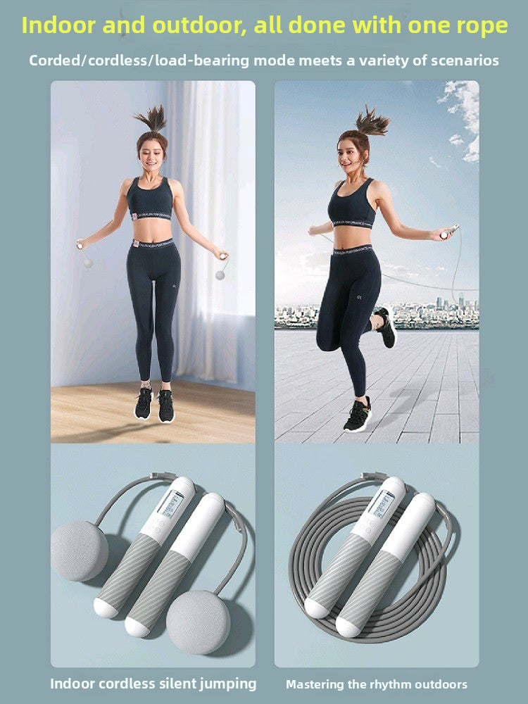 Cordless Smart Jump Rope with Digital Counter for Indoor Cardio