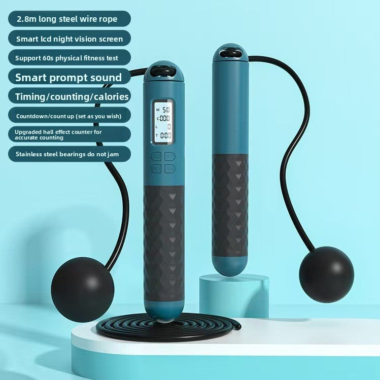 Intelligent Counting Jump Rope with Digital Timer & Cordless Mode