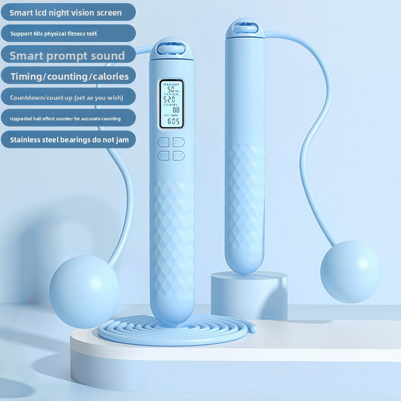 Intelligent Counting Jump Rope with Digital Timer & Cordless Mode