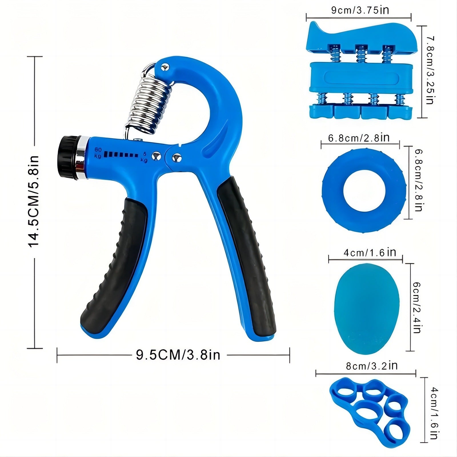 Hand Grip Strengthener Set for Strength, Therapy & Rehabilitation