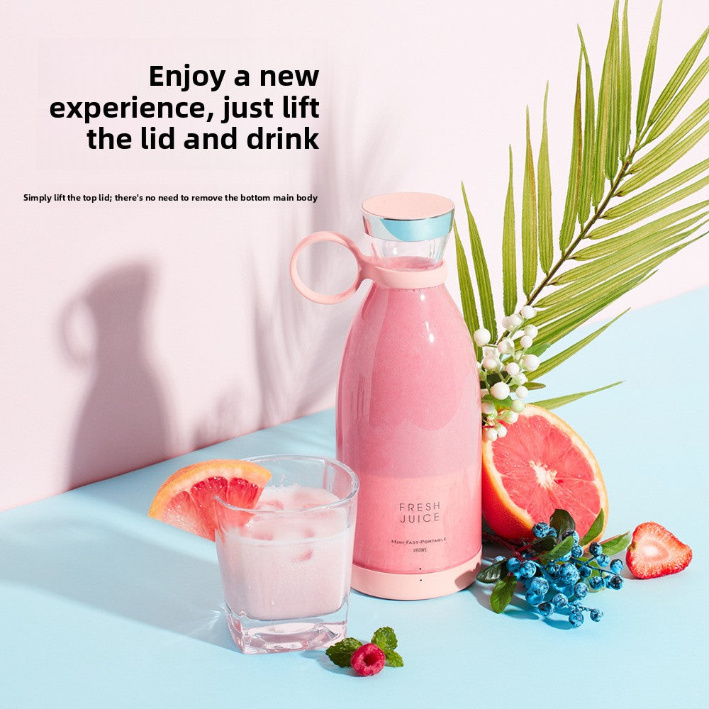 Portable Wireless Electric Fruit Blender Cup (350ml, Rechargeable Mini Smoothie Maker)