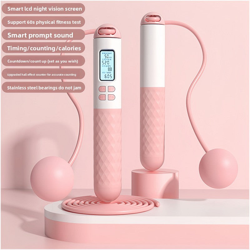 Intelligent Counting Jump Rope with Digital Timer & Cordless Mode