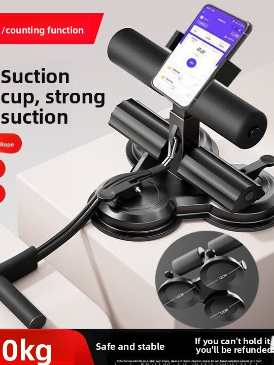 Multi-Functional Sit-Up Trainer with Suction Base & Resistance Bands